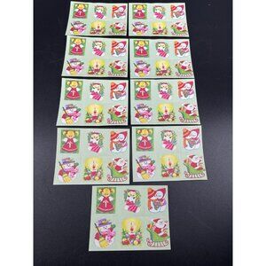 Vintage LICK & STICK STAMPS Sticker Sheet VINTAGE CHRISTMAS 54pc